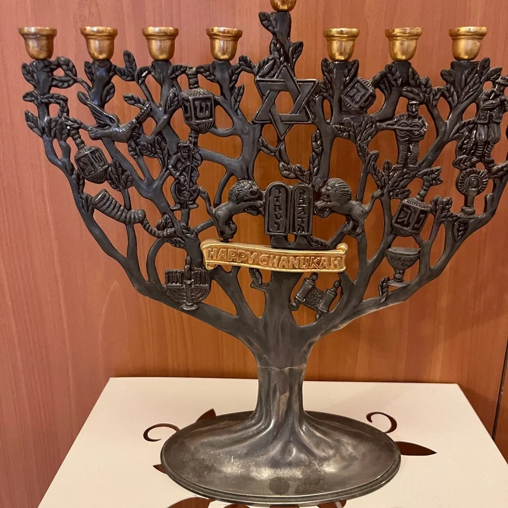 Godinger Black and Gold Tree Menorah